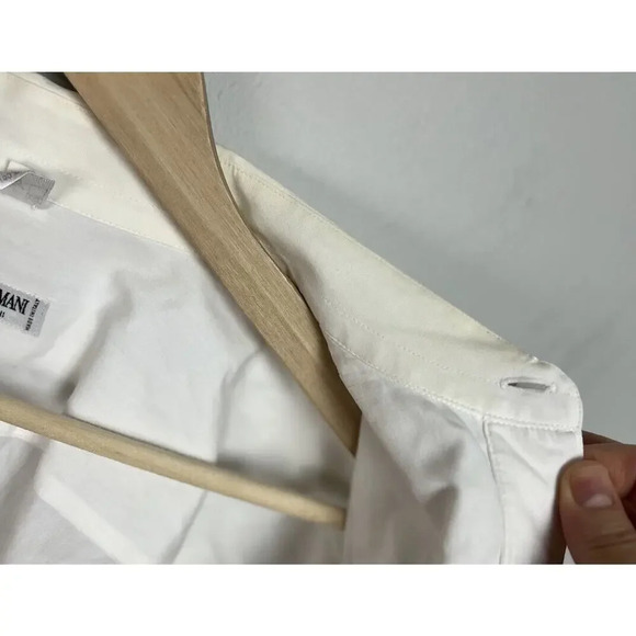 Giorgio Armani Le Collezioni Tuxedo Bib Long Sleeve Button Down Shirt 15.5/39 - Picture 6 of 11